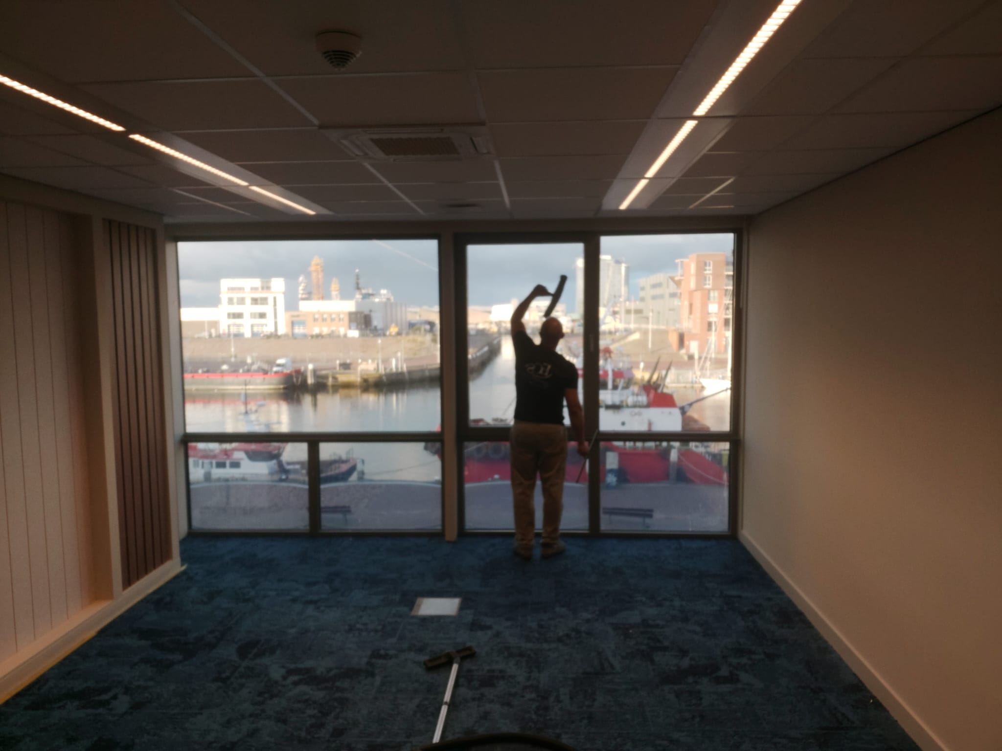 Window cleaning at a commercial property by Emerson Cleaning Solutions