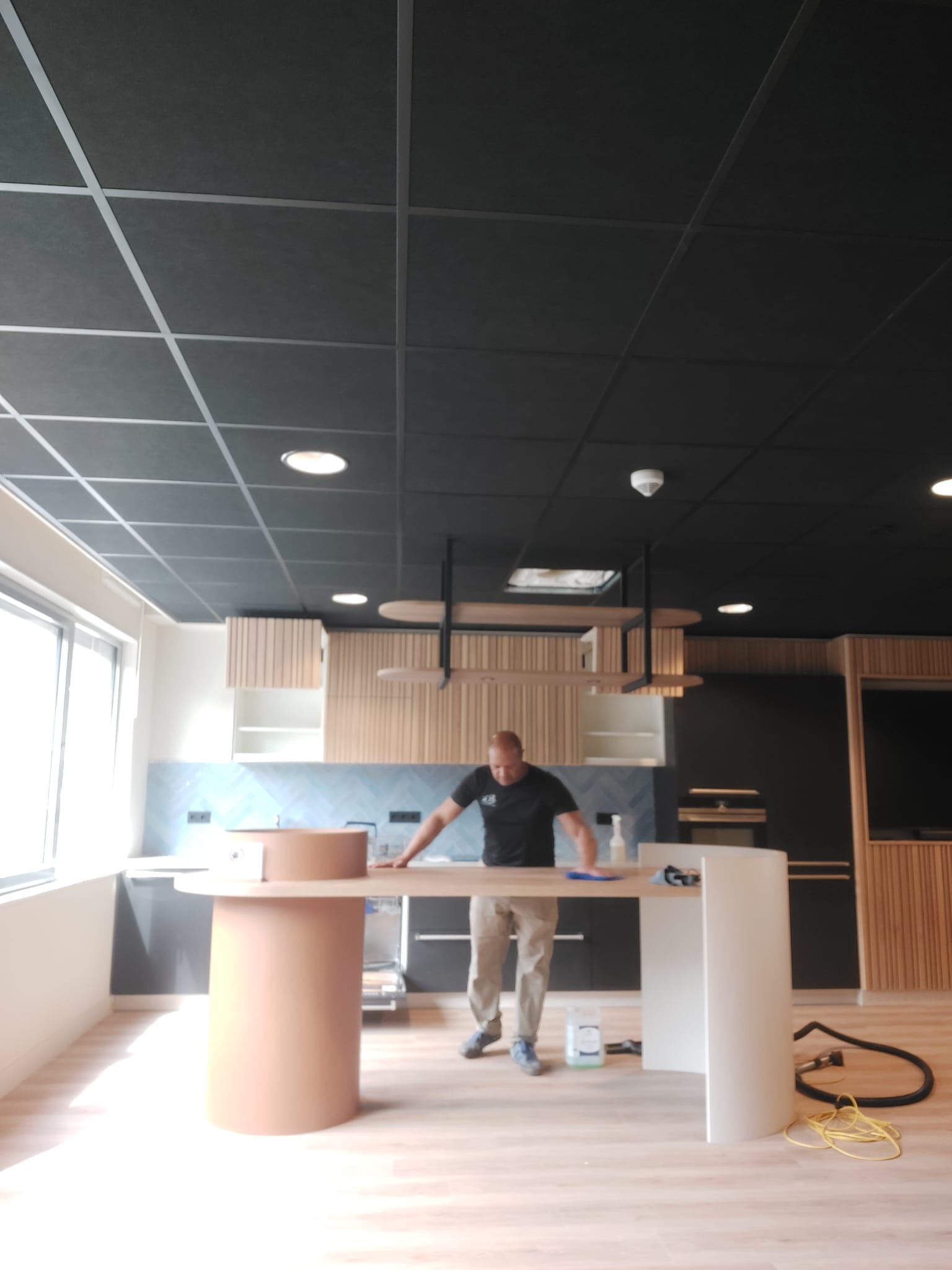 Professional cleaning work in a commercial kitchen